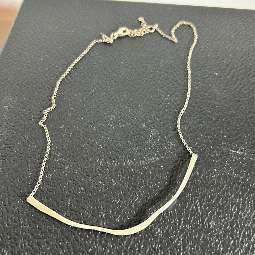 Silpada Gold Necklace with Bar Pendant and Crystals
